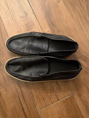 Fear of God Black Slip-On Leather Casual Shoes